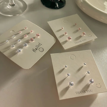 DAIIIBABYYY  -  Elegant Shiny Rhinestone Colorful Earrings Set for Women Wedding Jewelry Gift Girls Fashion Charm Zircon Stud Earing